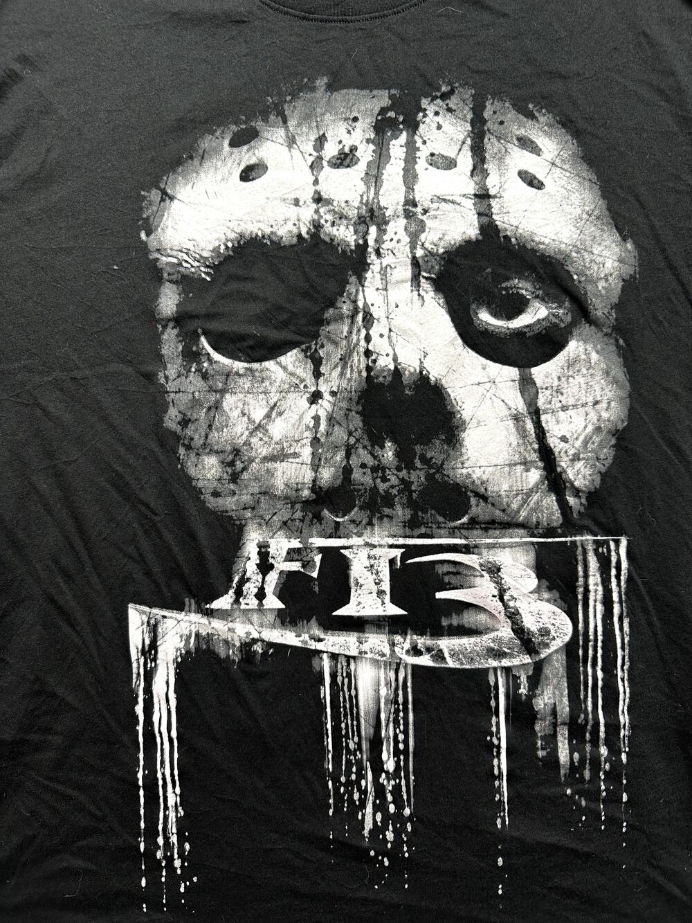 Friday the 13th Jason Voorhees black and white graphic t-shirt 3xl